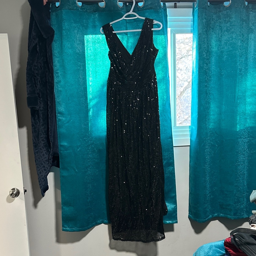 Glamorous Black Sequin Maxi Dress